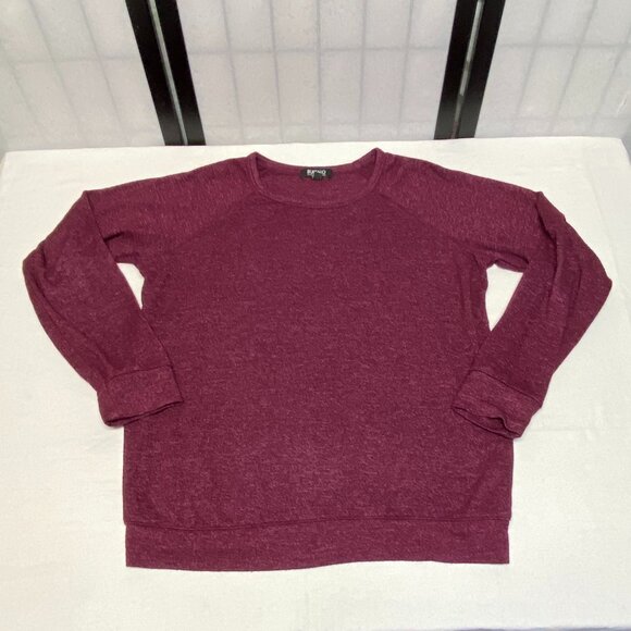 Buffalo David Bitton Burgundy Raglan Long Sleeve Marled Knit Tee Shirt M - Picture 7 of 12